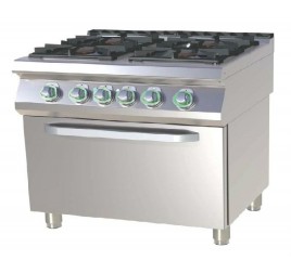 4 égőfejes RedFox gáztűzhely elektromos, statikus sütővel